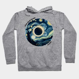 Total Solar Eclipse April 8th 2024, North America Tour, Path of Totality, Van Gogh Solar Eclipse Hoodie